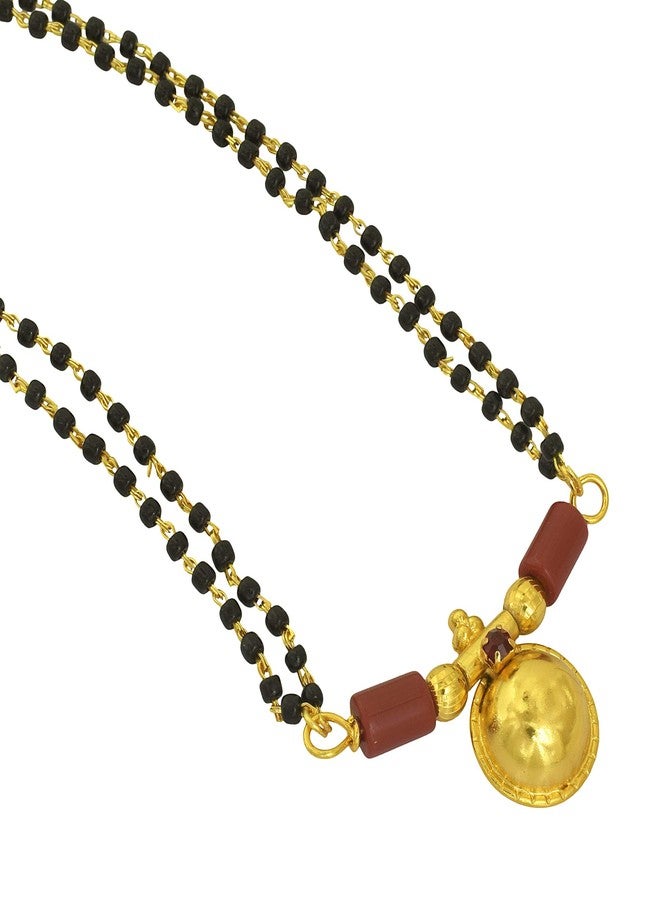 Superstore18 Gold plated, Single Wati, Red CZ studded stylish Ethnic Mangalsutra Women Ethnic(SST1460MSSV) - Image 2