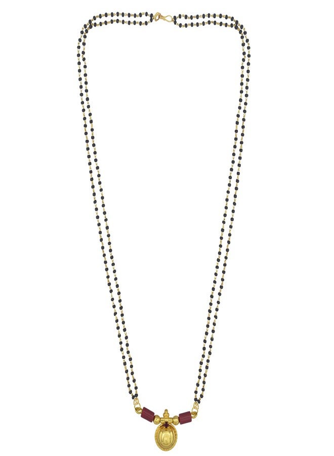 Superstore18 Gold plated, Single Wati, Red CZ studded stylish Ethnic Mangalsutra Women Ethnic(SST1460MSSV) - Image 3