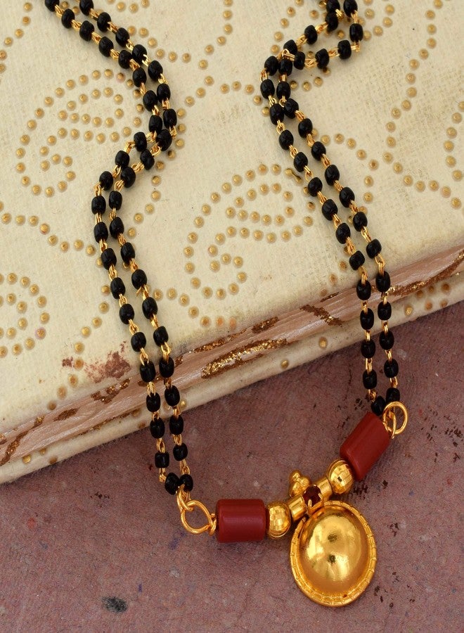 Superstore18 Gold plated, Single Wati, Red CZ studded stylish Ethnic Mangalsutra Women Ethnic(SST1460MSSV) - Image 4