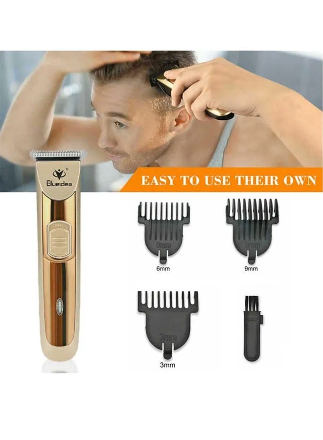 بلو آيديا مجموعة احترافية دقيقة لقص الشعر والعناية به للرجال، مجموعة أدوات تشذيب اللحية والشعر اللاسلكية مع 3 أمشاط قابلة للتبديل، ماكينة تشذيب الشعر اللاسلكية بدون فجوات، قابلة لإعادة الشحن للحصول على تجربة حل - Image 4