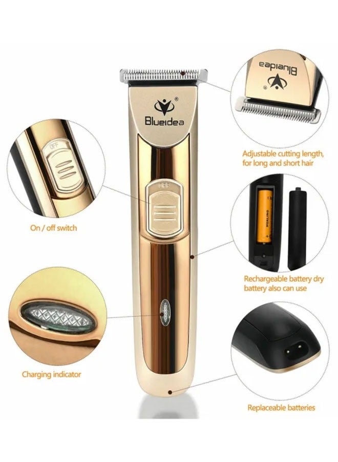 بلو آيديا مجموعة احترافية دقيقة لقص الشعر والعناية به للرجال، مجموعة أدوات تشذيب اللحية والشعر اللاسلكية مع 3 أمشاط قابلة للتبديل، ماكينة تشذيب الشعر اللاسلكية بدون فجوات، قابلة لإعادة الشحن للحصول على تجربة حل - Image 2