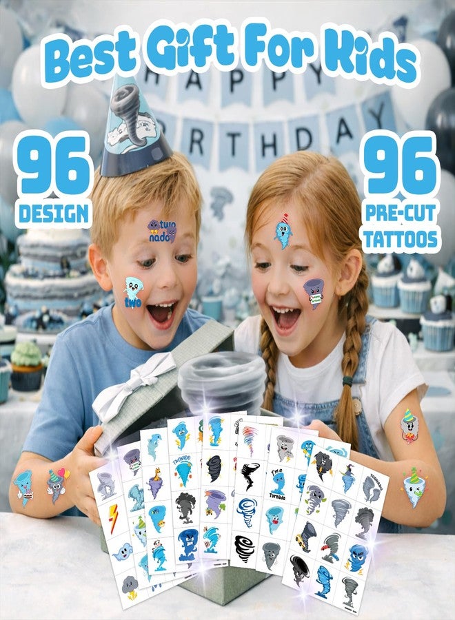 91TATTOOS 96 PCS Cute Tornado Temporary Tattoos for Kids - Image 4