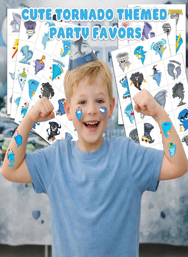 91TATTOOS 96 PCS Cute Tornado Temporary Tattoos for Kids - Image 2