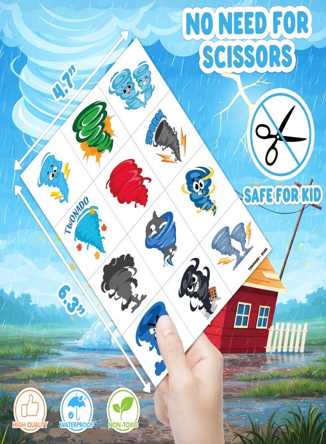 91TATTOOS 96 PCS Cute Tornado Temporary Tattoos for Kids - Image 5