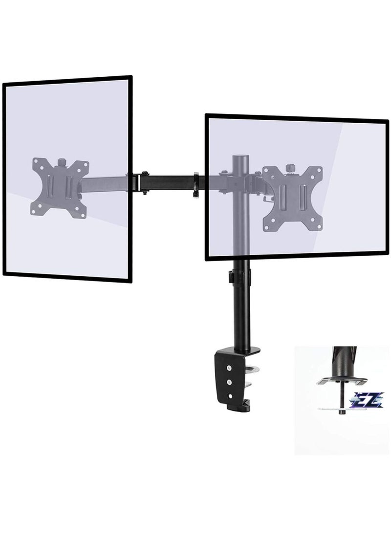 ELTRAZONE Dual LCD Monitor Desk Mount Stand Heavy Duty Fully Adjustable fits 2 /Two Screens up to 27" - Image 2