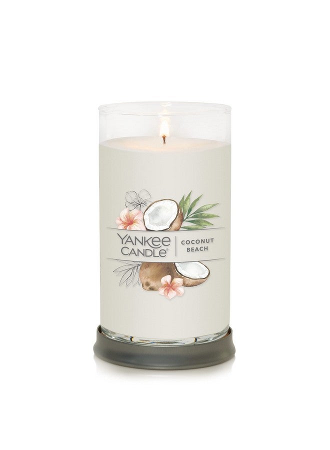 YANKEE CANDLE Yankee Candle Coconut Beach Signature Medium Pillar Candle, White, 14.25oz - Image 2