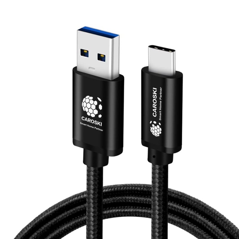 CAROSKI USB-A to USB-C Cable 1.2M - 3A Nylon Braided Fast Charging Cord for iPhone 15, Samsung, Pixel, Xiaomi - Image 1