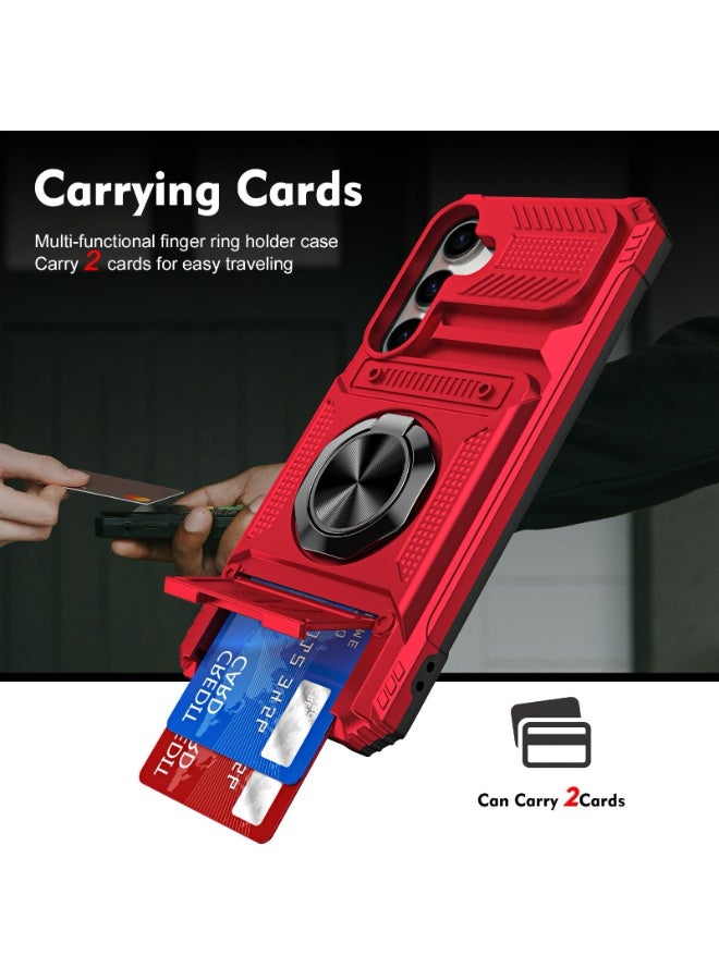 general Case for Galaxy A17 5G,Military TPU+PC [Built-in Magnetic Kickstand] with Card Holder Dual-Layer Heavy Duty Shockproof Protection Phone Case for Samsung Galaxy A17 5G - Image 5