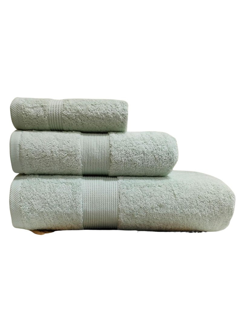 Jacquar Dina 100% Egyptian Cotton Bath Towel 3-Piece Set Soft Quick Dry Towels Size 30x30, 100x50 and 140x70 cm  - Image 1