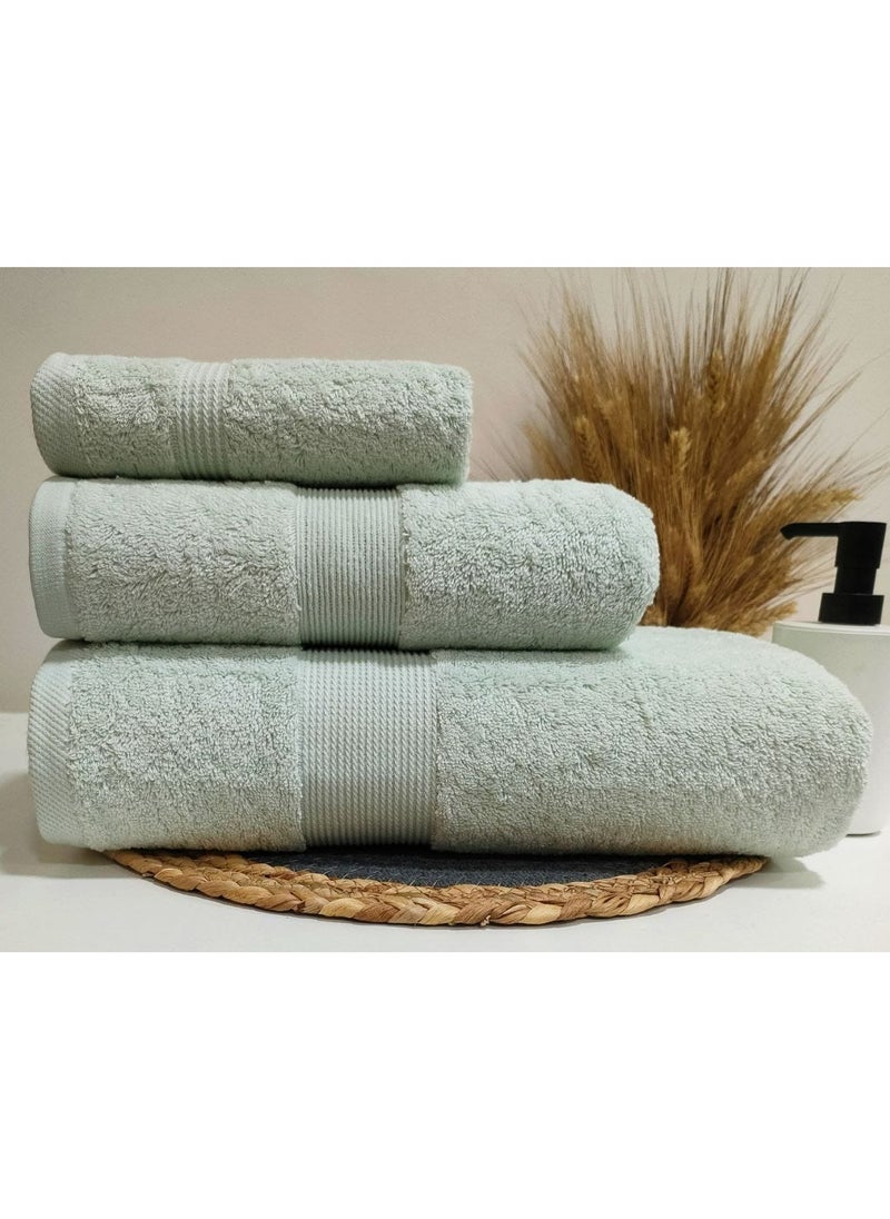 Jacquar Dina 100% Egyptian Cotton Bath Towel 3-Piece Set Soft Quick Dry Towels Size 30x30, 100x50 and 140x70 cm  - Image 4