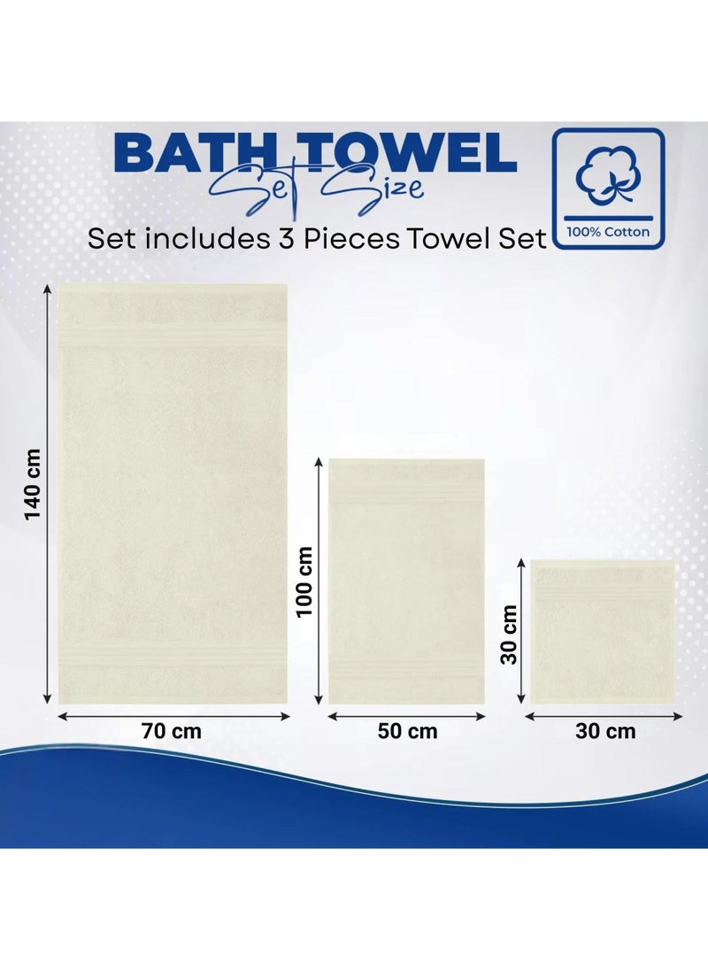 Jacquar Dina 100% Egyptian Cotton Bath Towel 3-Piece Set Soft Quick Dry Towels Size 30x30, 100x50 and 140x70 cm  - Image 5