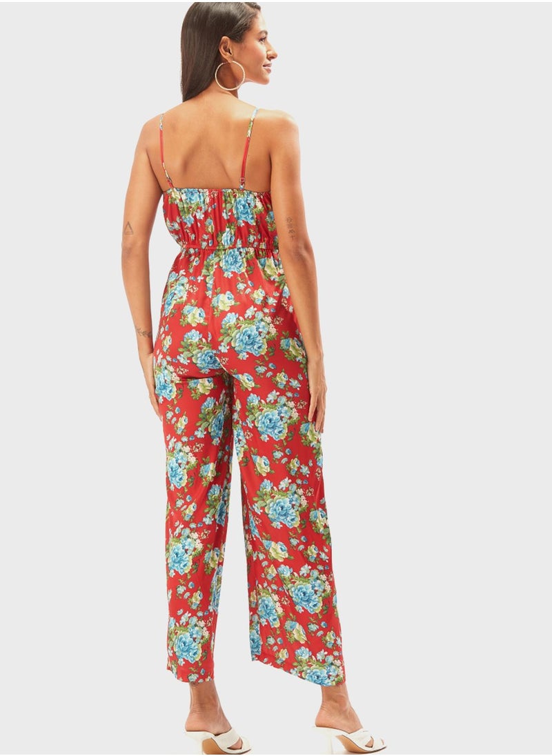 2Xtremz - Floral Print Pocket Detail Jumpsuit - Image 1