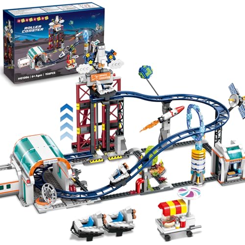 HOGOKIDS Space Roller Coaster Building Toy - 926PCS Coaster Building Set Features Lift Platform, Satellites, Rocket Buildable Space Rollercoaster Adventure Park for Adults Kids Girl Boy Ages 8+ - Image 1