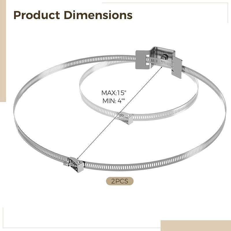 304 Stainless Steel Adjustable Sign Bracket Set For 4 15 Inch Poles With Bolts Clamps Solar CCTV Mounting - Image 4