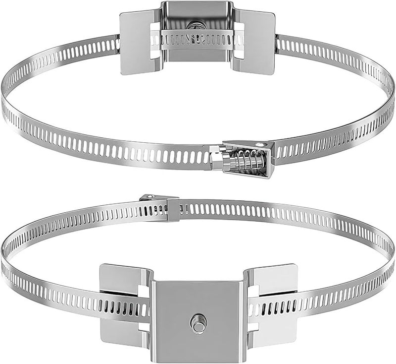 304 Stainless Steel Adjustable Sign Bracket Set For 4 15 Inch Poles With Bolts Clamps Solar CCTV Mounting - Image 2