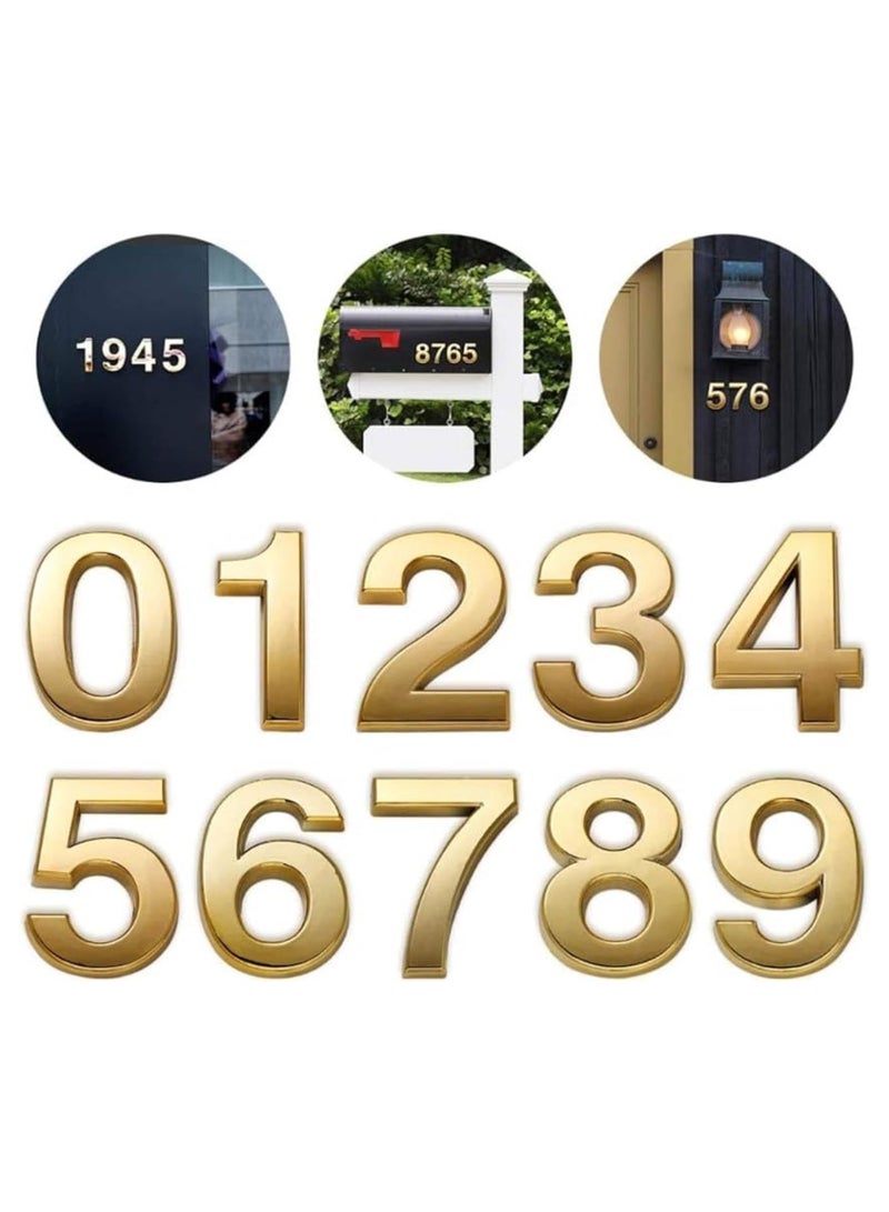 NANAO Self-Adhesive 2 inch Mailbox Numbers 0-9 Street Address Door House Numbers Signs for Apartment,Office,Residence,House Mailbox (Gold)  - Image 1