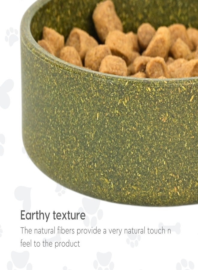 Eha Earth-Friendly Greenpaw Pet Bowls for Dogs and Cats | Dog Bowl Set | 650 ml and 350 ml | Pet Bowl Made with Rice Husk and Bamboo Fibers | Dog Food Bowl | Anti-Skid | Set of 2 | Purple-Yellowgreen - Image 5