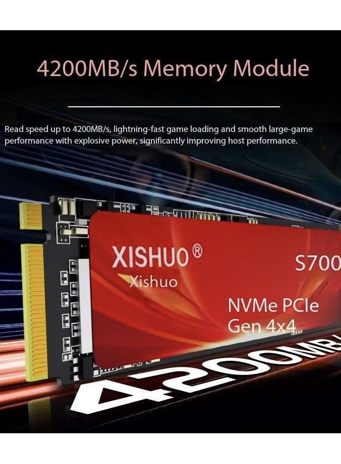 XISHUO Sam S700 512GB NVMe M.2 2280 SSD – PCIe Internal Solid State Drive for Laptop & Desktop PC - Image 2