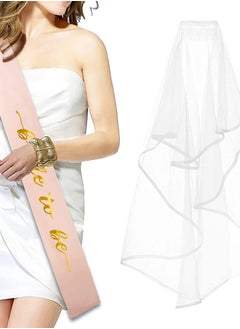 Excefore Bachelorette Party Decorations 5-Pack, Bride-to-Be Sash, Veil, Crown, Garter, and Glasses - Complete Bridal Shower and Wedding Accessories Kit  - Image 2