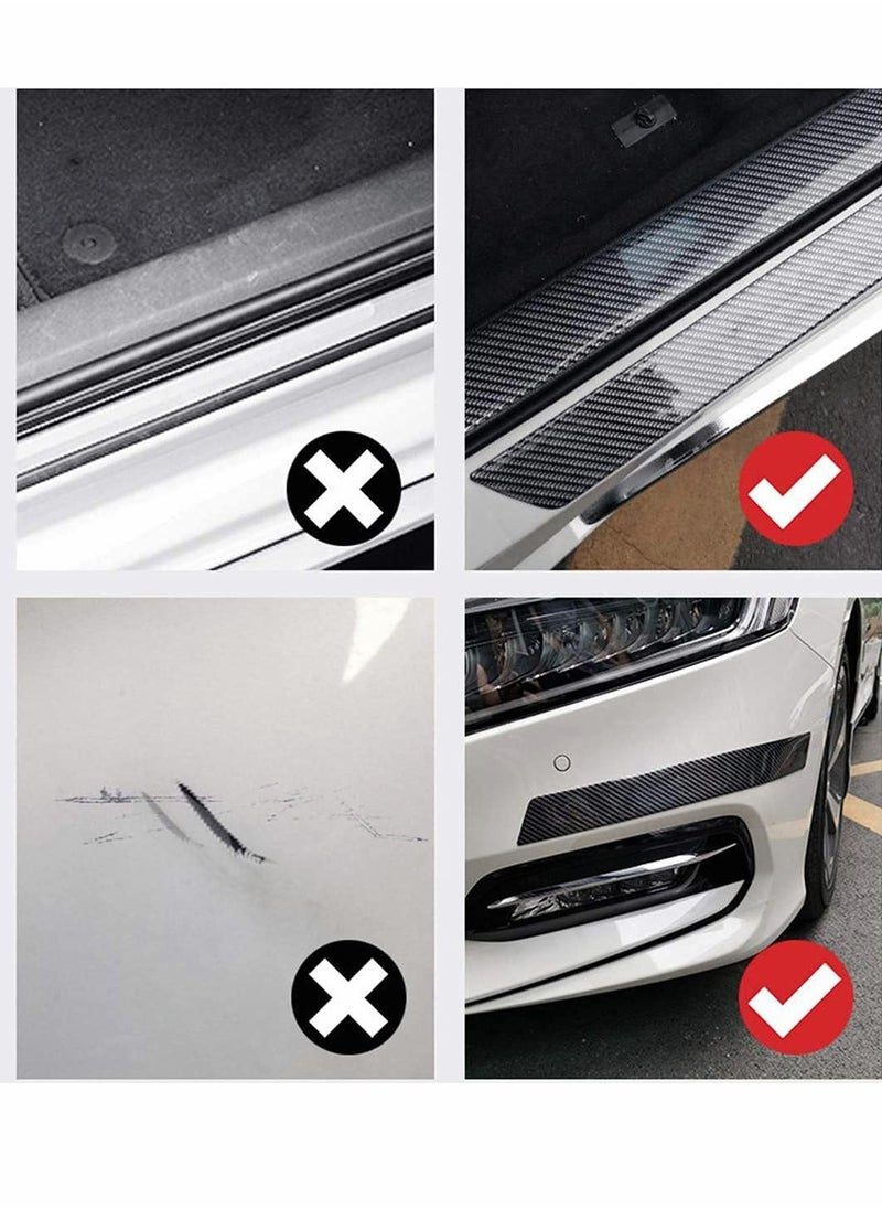 KASTWAVE Car Door Edge Guards, Door Entry Guards Scratch Cover Protector, Carbon Fiber Rubber Car Bumper Door Guard /Rear Bumper Guard Scratch Scratch Protection Strip 100% waterproof(Width 5CM Long 2.5M)  - Image 3