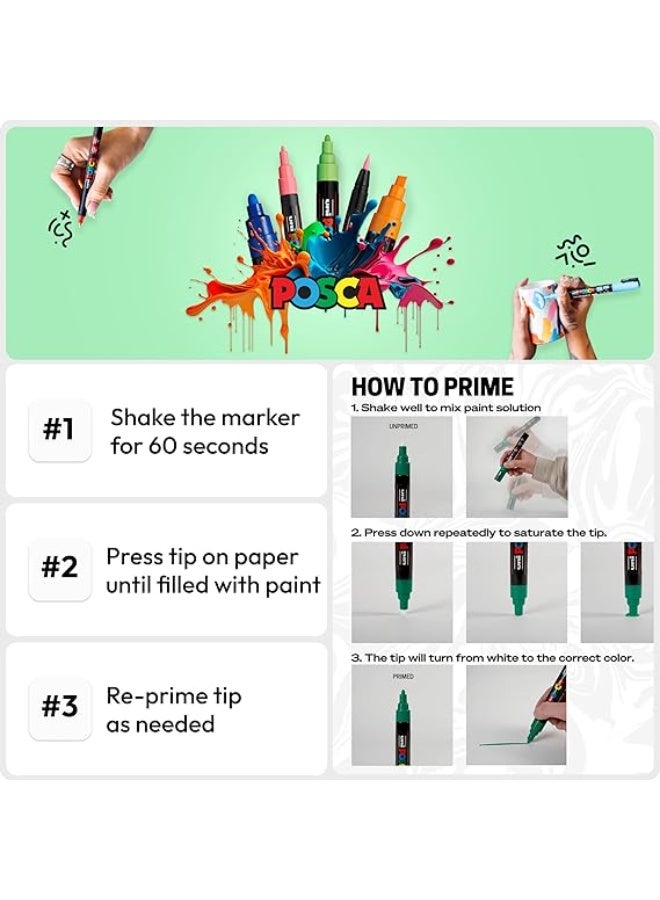 POSCA uni POSCA 16-Color Paint Marker Set, PC-5M Medium - Image 3
