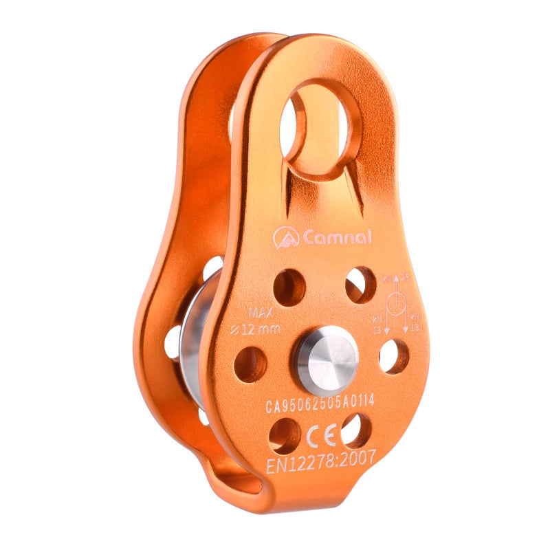Triwonder 26Kn Climbing Pulley Ce Certified Rescue Pulley Single Sheave Aluminum Fixed Eye Rock Rope Pulley (02 26Kn - Orange) - Image 1