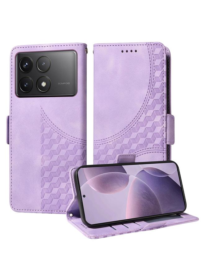 Case For Xiaomi Poco F6 Pro Embossed Rhombus Starry Leather Phone Case