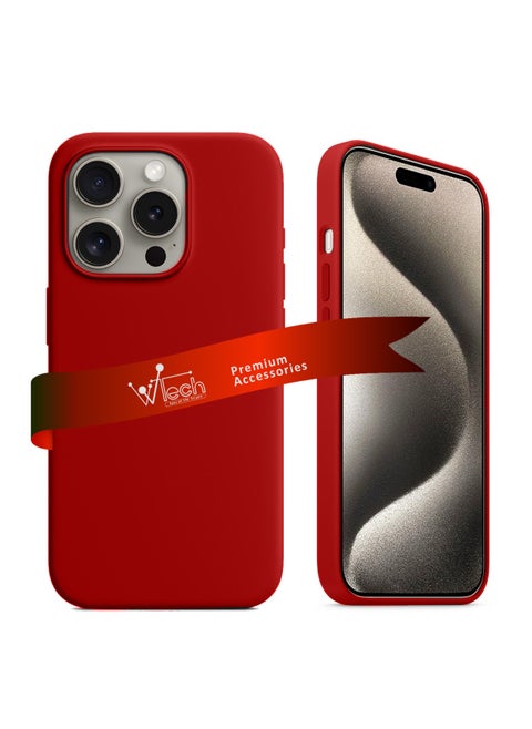 Soft Liquid Silicone Case Cover For Apple iPhone 15 Pro Max 2023 Red