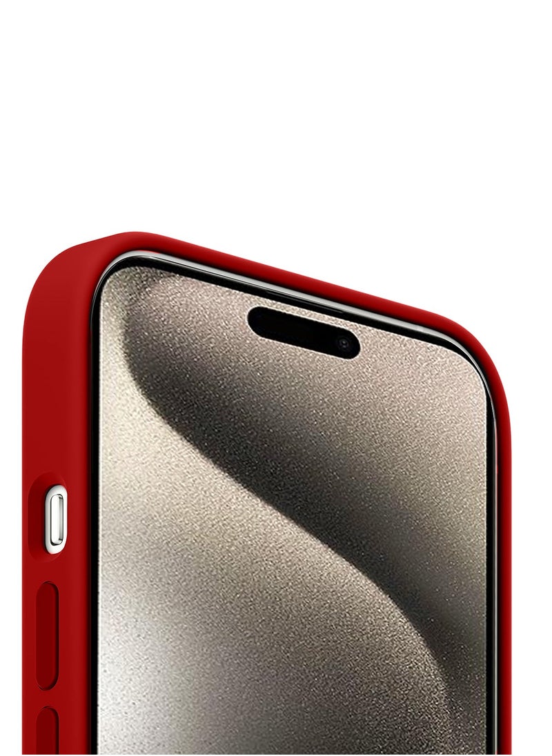 Wtech - Soft Liquid Silicone Case Cover For Apple iPhone 15 Pro Max 2023 Red - Image 1