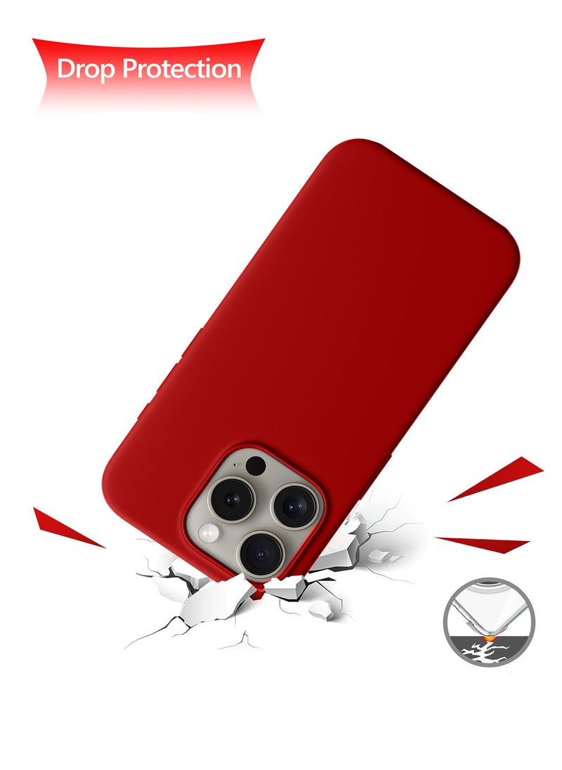 Wtech - Soft Liquid Silicone Case Cover For Apple iPhone 15 Pro Max 2023 Red - Image 1