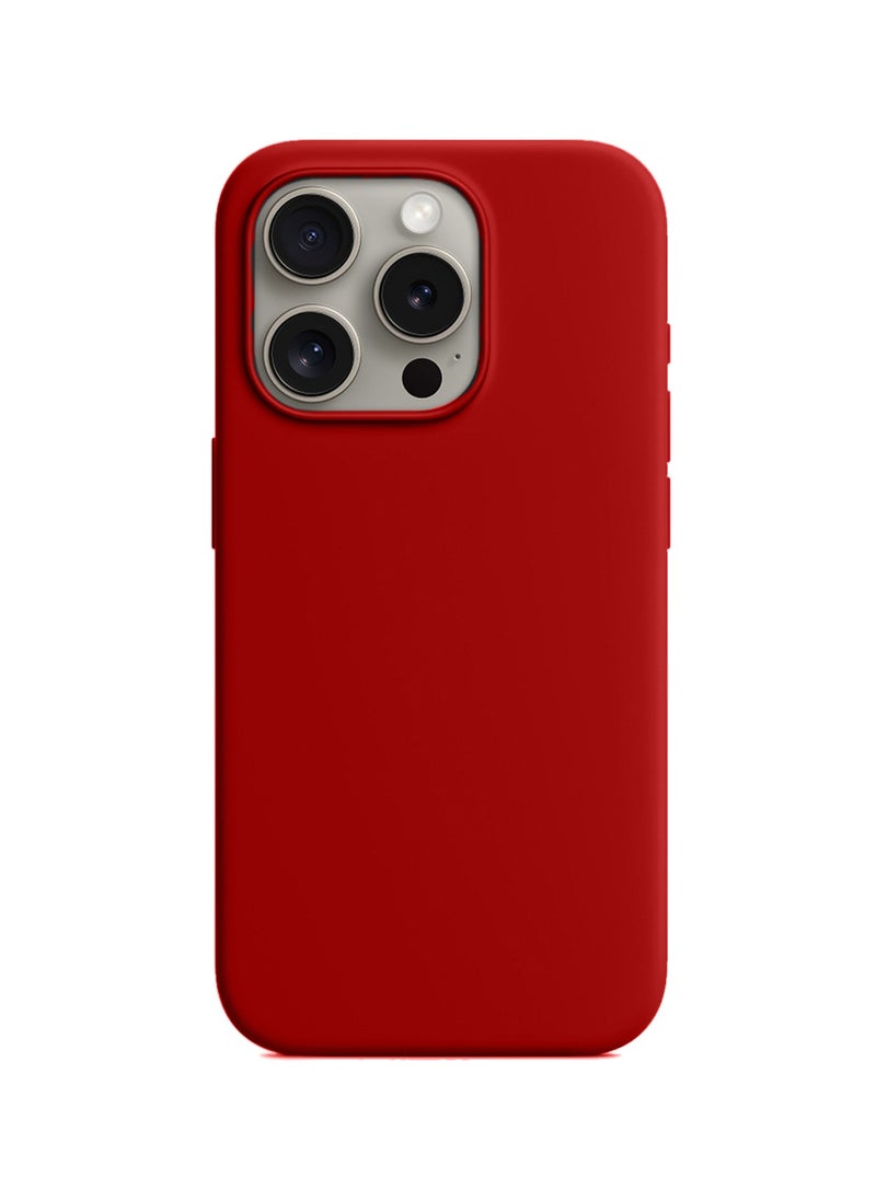 Wtech - Soft Liquid Silicone Case Cover For Apple iPhone 15 Pro Max 2023 Red - Image 1