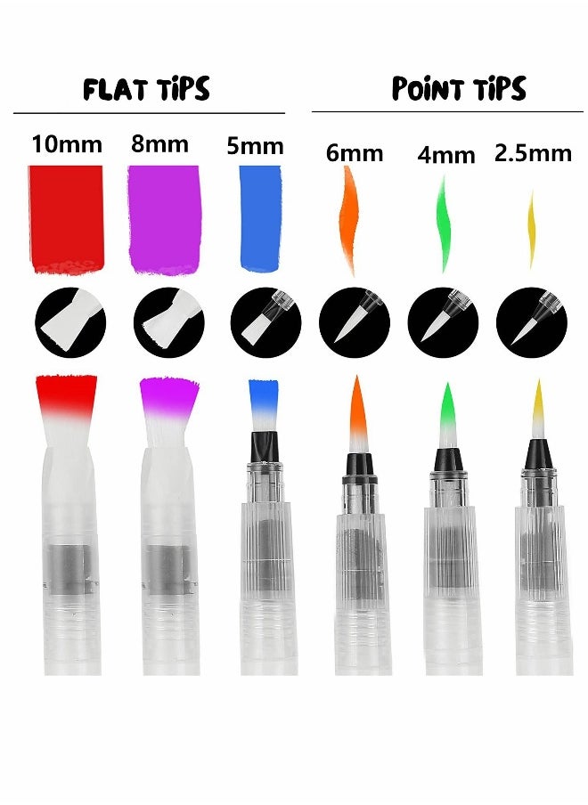 Generic Watercolor Pen Set, Water-soluble Refillable Pen, Suitable for Painting Lovers and Beginners, Various Types of Brushes to Meet a Variety Scenes (6 PCS)  - Image 3