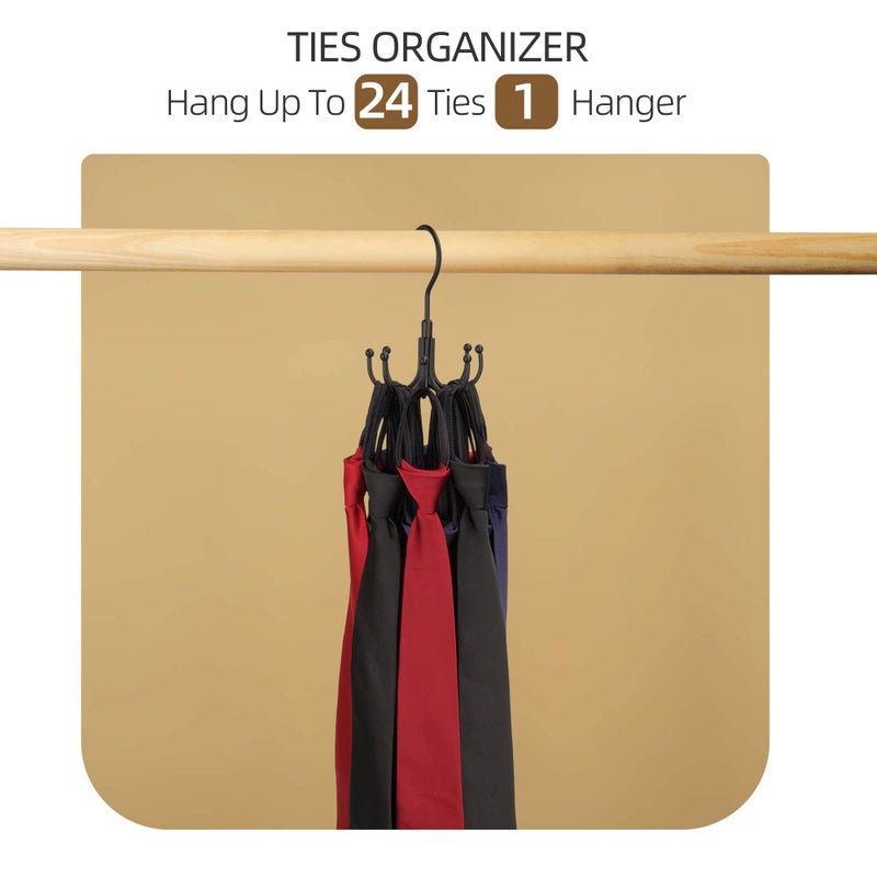 Zedodier Belt Hanger  Rotatable Belt Rack Closet Accessories Organizer  Maximum 24 Storage Capacity  Hanging Holder Storage Hook For Belt  Bra  Tank Top  Tie  Scarf  Purse  Black - Image 5