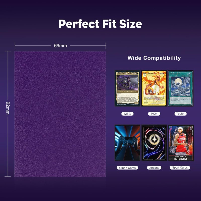 Katomula MTG Card Sleeves, Dual Matte Card Sleeves, Standard Card Sleeve for MTG, PKM, Flesh & Blood, Soul Purple - Image 4