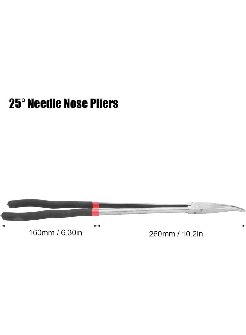 GGOOT Extended Handle Pliers, 16in 400mm Needle Nose Pliers, 25 Degree Curved Nose Pliers Repair Tools for Lathe and Turning Industrial Hardware Tool - Image 4