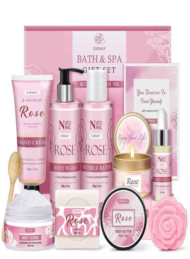 EIRNAY Gifts for Women, 12 PCS Birthday Gifts for Women Rose Relaxing Spa Basket Self Care Package for Her Mom Sister Wife Friend Unique Mothers Day Valentine Gift Ideal - Image 1