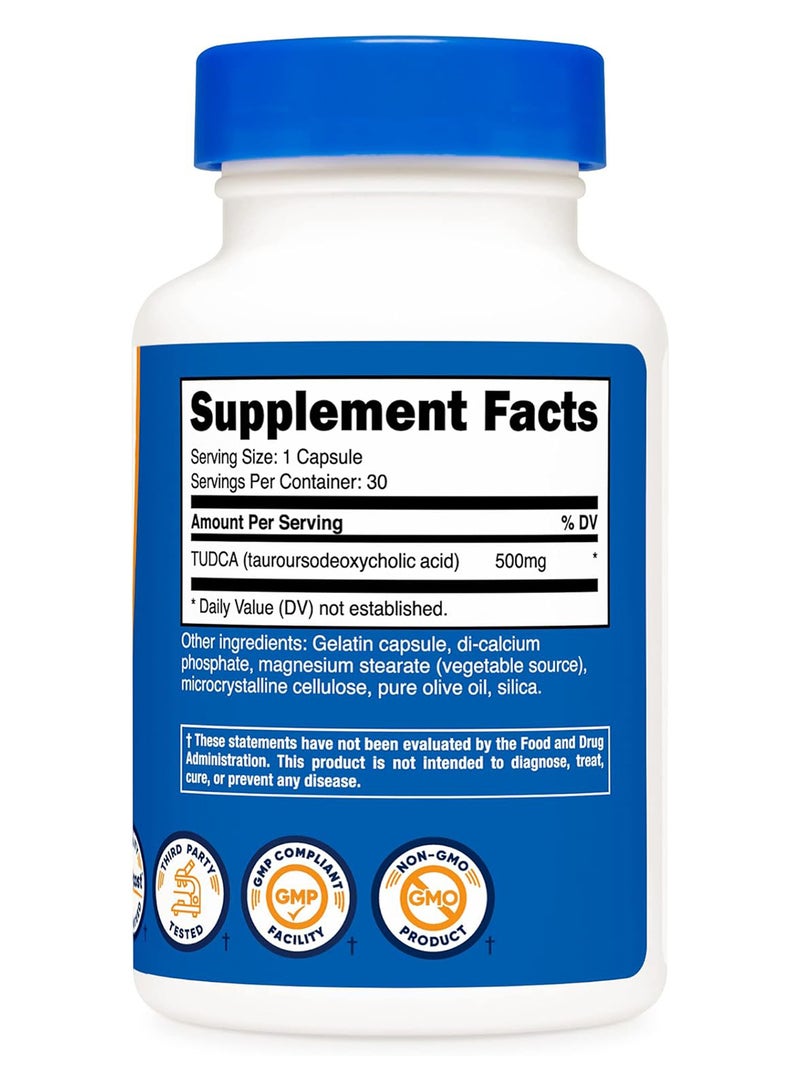 Nutricost Tudca 500 Mg 30 Capsules Tauroursodeoxycholic Acid - Image 3