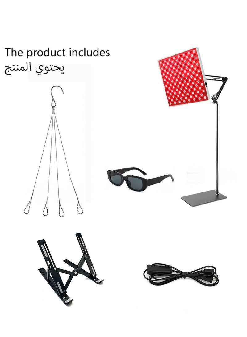 مصباح معالجة الضوء الأحمر للجسم -قابل للتعديل 660 نانومتر و 850 نانومتر لوحة ضوء مزدوجة، حامل أرضية محمول لرعاية الجلد المنزلي وترقيق العضلات، جهاز معالجة الضوء الأحمر/الأشعة تحت الحمراء القابلة لإعادة الشحن - Image 2