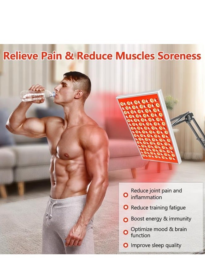 مصباح معالجة الضوء الأحمر للجسم -قابل للتعديل 660 نانومتر و 850 نانومتر لوحة ضوء مزدوجة، حامل أرضية محمول لرعاية الجلد المنزلي وترقيق العضلات، جهاز معالجة الضوء الأحمر/الأشعة تحت الحمراء القابلة لإعادة الشحن - Image 3