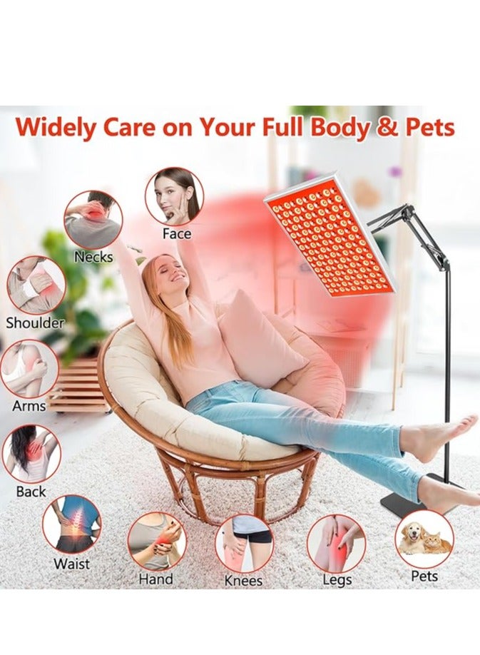 مصباح معالجة الضوء الأحمر للجسم -قابل للتعديل 660 نانومتر و 850 نانومتر لوحة ضوء مزدوجة، حامل أرضية محمول لرعاية الجلد المنزلي وترقيق العضلات، جهاز معالجة الضوء الأحمر/الأشعة تحت الحمراء القابلة لإعادة الشحن - Image 5