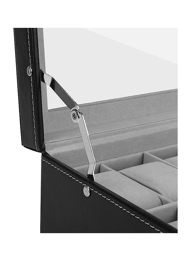 IAF leather Jewelry Storage Box Double Layer With Drawer Case and Watch Display - Image 3