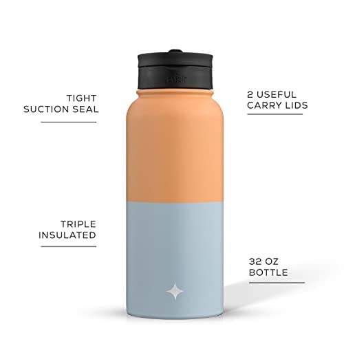 JoyJolt Triple Insulated Water Bottle with Straw Lid AND Flip Lid 32oz Large Water Bottle 12 Hour HotCold Vacuum Insulated Stainless Steel Bottle BPAFree Leakproof Water Bottles Thermos Bottle - Image 3