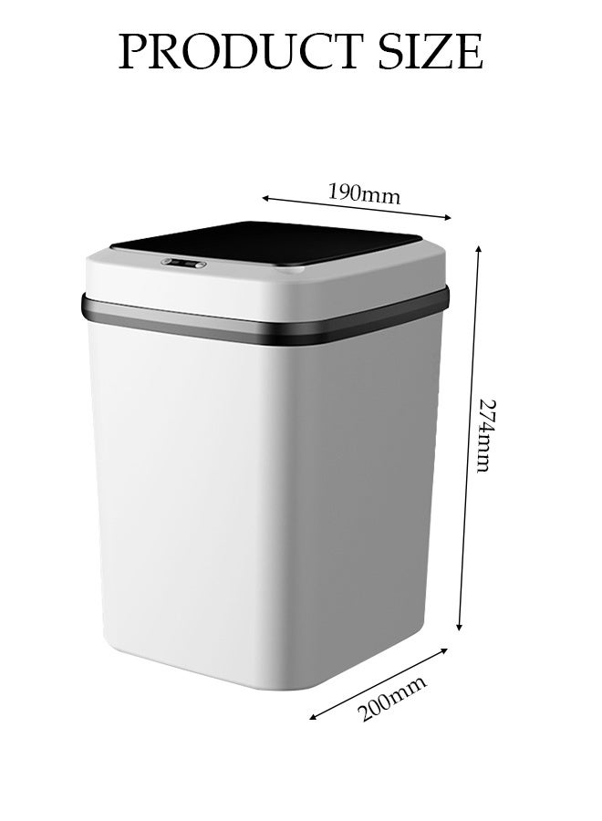 DUNISO Touchless Trash Can ， Automatic Motion Sensor Rubbish Can with Lid，Intelligent  Can for Bathroom,Bedroom,Kitchen,Office,Living Room,Toilet（White) - Image 2
