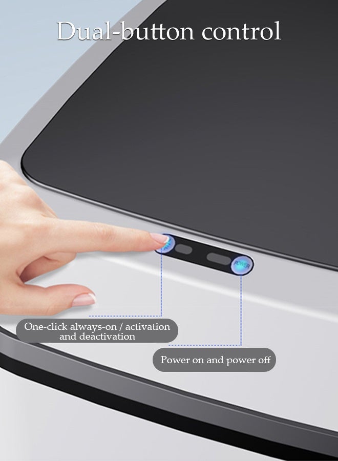 DUNISO Touchless Trash Can ， Automatic Motion Sensor Rubbish Can with Lid，Intelligent  Can for Bathroom,Bedroom,Kitchen,Office,Living Room,Toilet（White) - Image 5