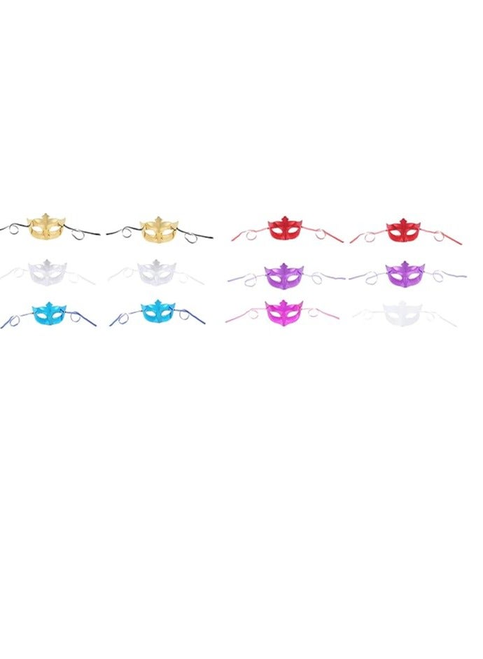 قناع عين للحفلات - 12 قطعة، متعدد الالوان - Image 3