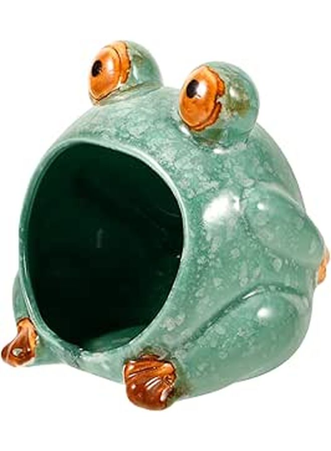 Ceramic Hamster Cooling Nest Frog Shape Pet Hideout - Image 1