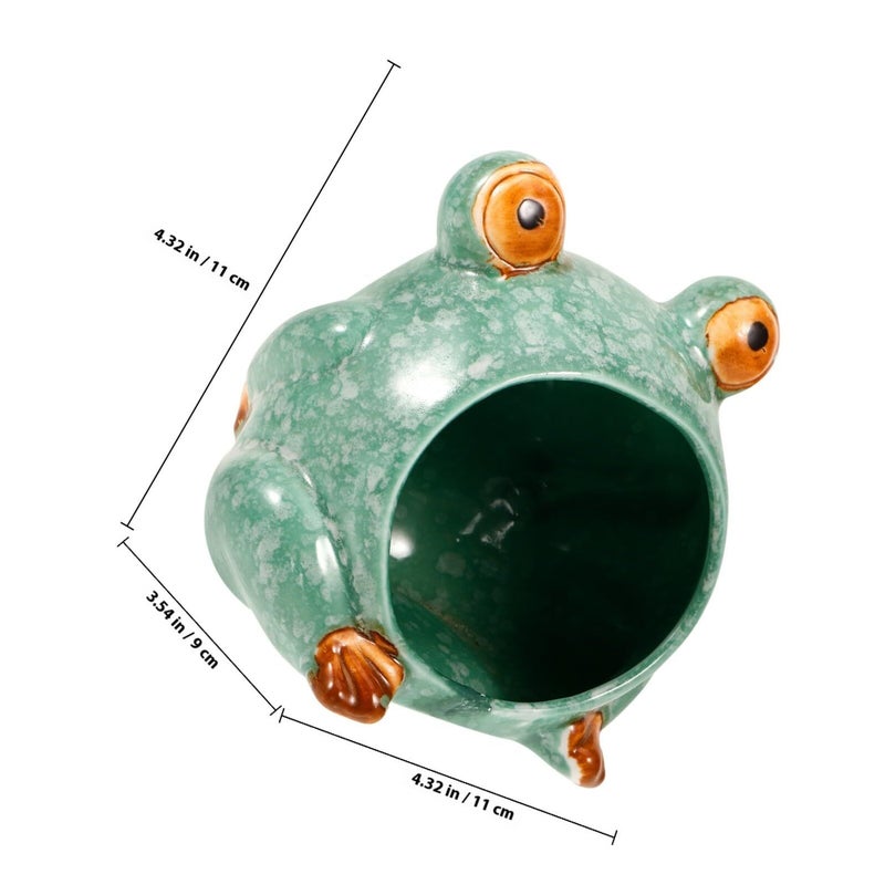 Ceramic Hamster Cooling Nest Frog Shape Pet Hideout - Image 3