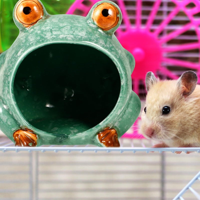 Ceramic Hamster Cooling Nest Frog Shape Pet Hideout - Image 5