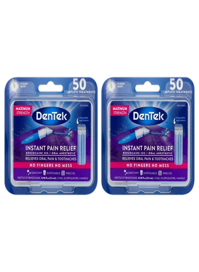DenTek Instant Oral Pain Relief Maximum Strength Kit for Toothaches, 50-Count per Pack (2-Pack) - Image 1