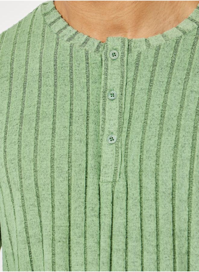 Styli - Ribbed T-Shirt & Open Hem Pyjama Set - Image 1